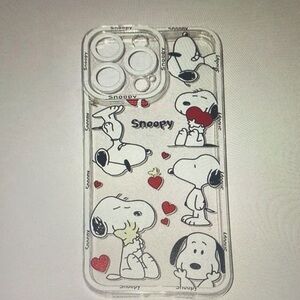Apple Snoopy Clear Case - Black, White, Red